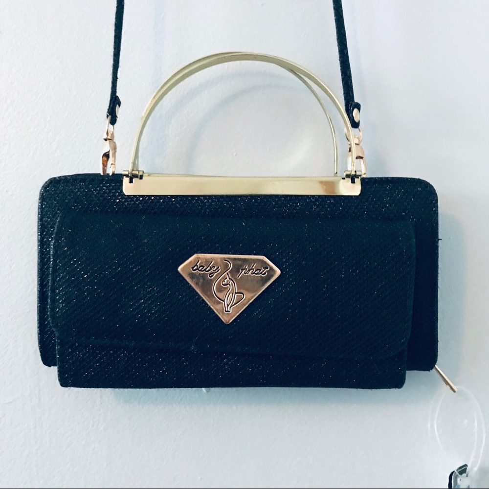 Vintage Baby phat black clutch with shoulder strap